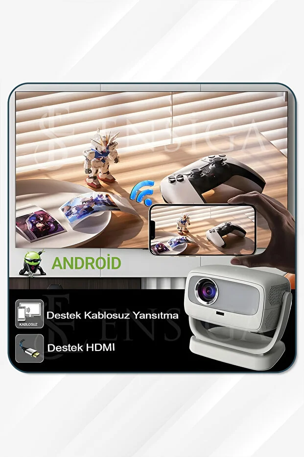 Projektör 4k 5g Wifi 1080p 200lümen Ile Akıllı Taşınabilir Android Yüksek Çözünürlük